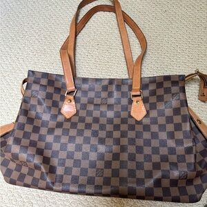 Louis Vuitton Brown Checkered Laptop Bag